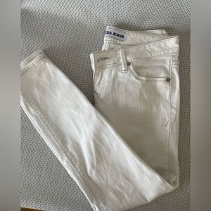 EXPRESS STELLA LOW RISE ANKLE LEGGING Pants white with zippers